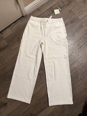 NWT Halara Flex Denim Women’s White Straight Leg Jeans Size L Regular